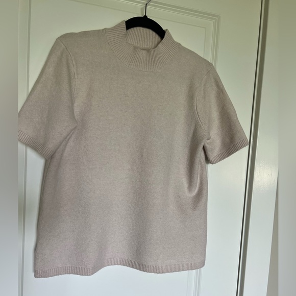 LOFT Sweater Short Sleeve in Palest Pink SZ M - Picture 2 of 7